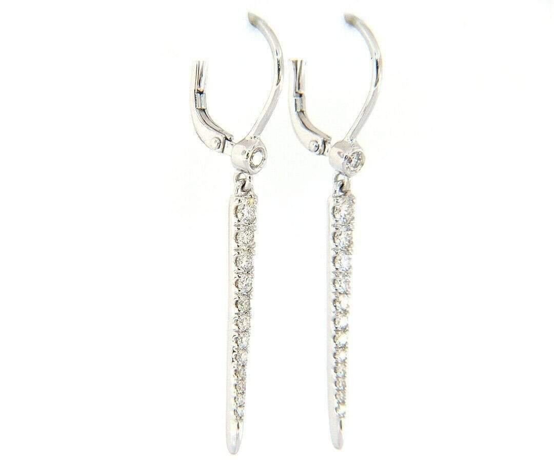 New Gabriel & Co. 0.32ctw Diamond Spike Dangle Earrings in 14K White Gold In New Condition For Sale In Vienna, VA