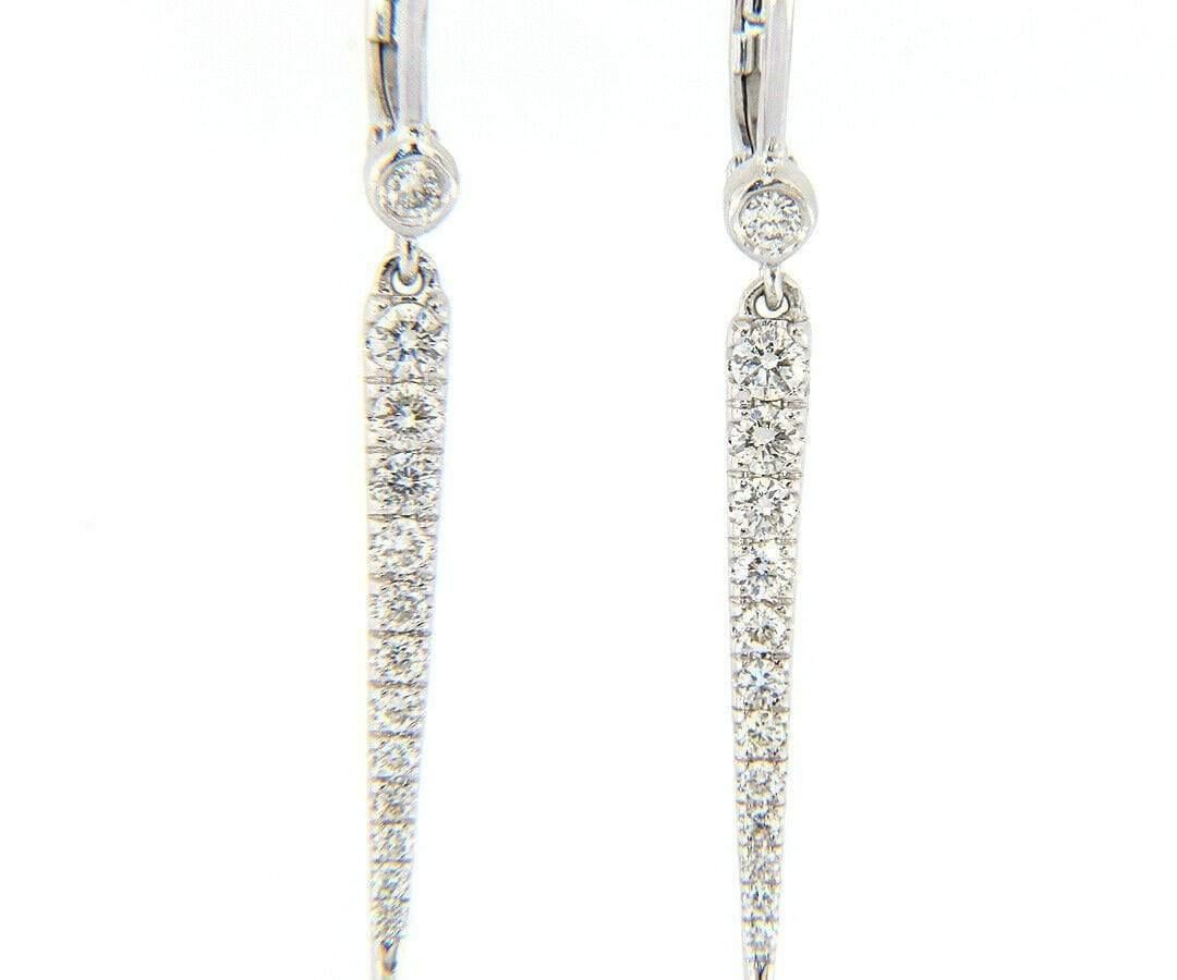 Women's New Gabriel & Co. 0.32ctw Diamond Spike Dangle Earrings in 14K White Gold For Sale