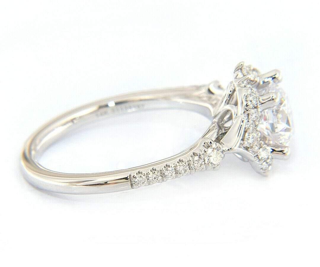 Neuer Gabriel & Co. 0,35 Karat Diamant Wellenschliff Halo Halbfassung Ring in 14K Damen im Angebot