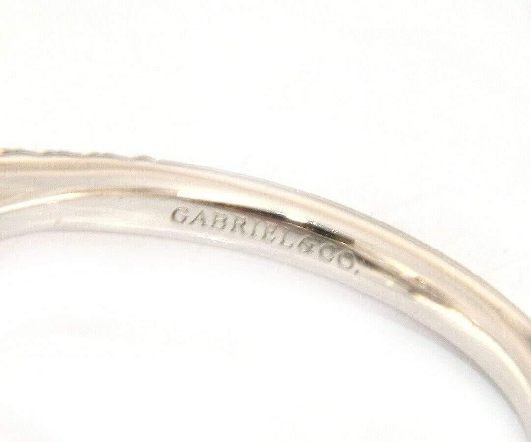 Neuer Gabriel & Co. 0,35 Karat Diamant Wellenschliff Halo Halbfassung Ring in 14K im Angebot 1