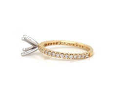 New Gabriel & Co. 0.36ctw Diamond Straight Semi Mount Ring in 14K Yellow Gold