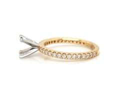 New Gabriel & Co. 0.36ctw Diamond Straight Semi Mount Ring in 14K Yellow Gold