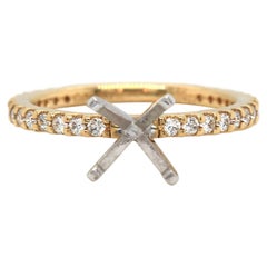 New Gabriel & Co. 0.36ctw Diamond Straight Semi Mount Ring in 14K Yellow Gold