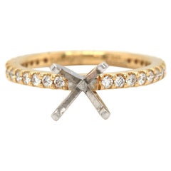 New Gabriel & Co. 0.36ctw Diamond Straight Semi Mount Ring in 14K Yellow Gold