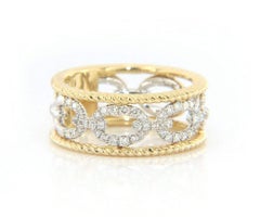 New Gabriel & Co. 0.45ctw Diamond Link Twisted Rope Ring in 14K Yellow Gold