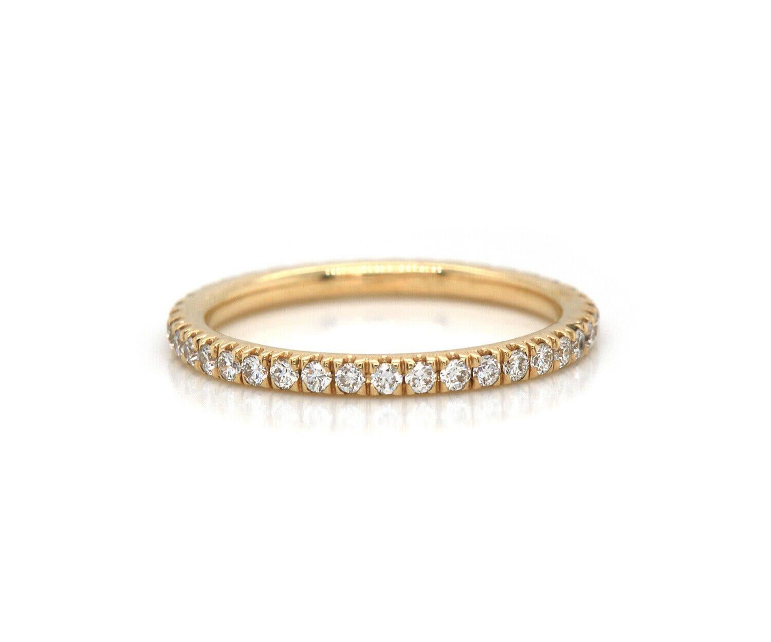 Round Cut New Gabriel & Co. 0.48ctw Diamond Eternity Band Ring in 14K Yellow Gold For Sale