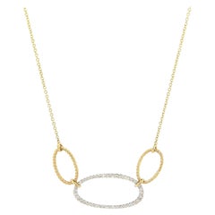 New Gabriel 
Co. 0.49ctw Diamond Oval Link Pendant Necklace in 14K