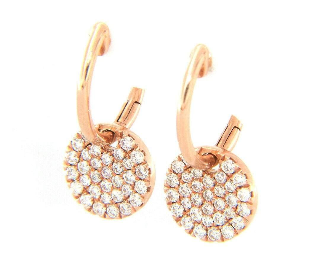 Neu Gabriel & Co. 0,49 Karat Pavé-Diamant-Scheiben-Ohrringe in 14 Karat (Rundschliff) im Angebot