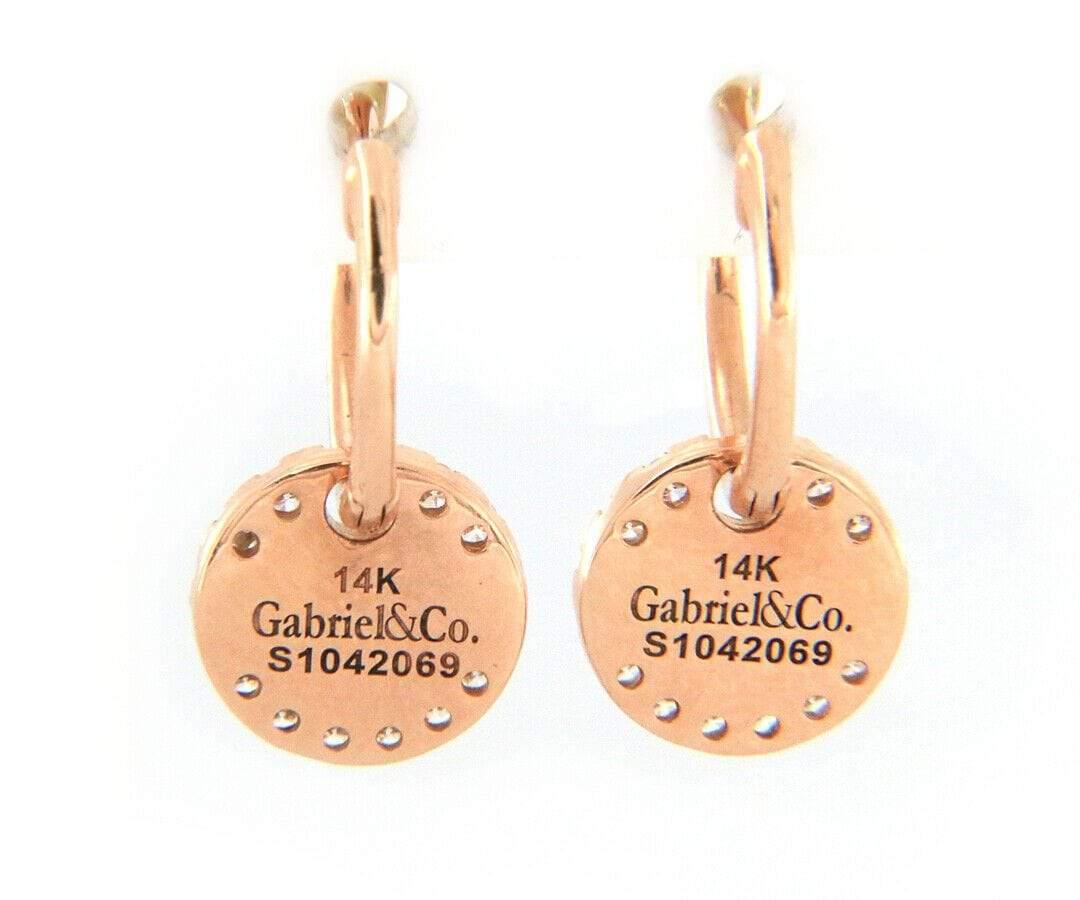 Neu Gabriel & Co. 0,49 Karat Pavé-Diamant-Scheiben-Ohrringe in 14 Karat Damen im Angebot