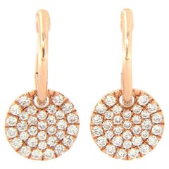 New Gabriel & Co. 0.49ctw Pave Diamond Disc Dangle Hoop Earrings in 14K