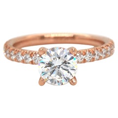 New Gabriel 
Co. 0.54ctw Diamond Straight Semi Mount Ring in 14K Rose Gold