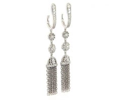 New Gabriel & Co. 0.55ctw Diamond Tassel Dangle Earrings in 14K White Gold