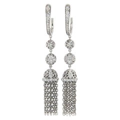 New Gabriel 
Co. 0.55ctw Diamond Tassel Dangle Earrings in 14K White Gold