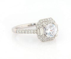 New Gabriel & Co. 0.60ctw Cushion Double Frame Semi Mount Ring in 14K White Gold