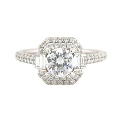 New Gabriel & Co. 0.60ctw Cushion Double Frame Semi Mount Ring in 14K White Gold