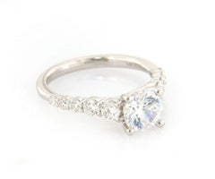 New Gabriel & Co. 0.71ctw Graduated Diamond Straight Semi Mount Ring in 14K Gold