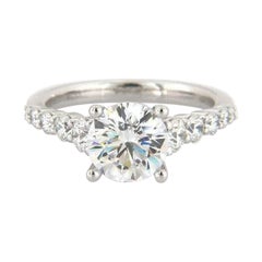 New Gabriel 
Co. 0.72ctw Graduated Diamond Straight Semi Mount Ring in 14K Gold