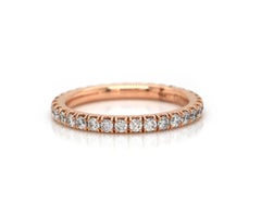 New Gabriel & Co. 0.75ctw Diamond Eternity Band Ring in 14K Rose Gold