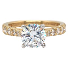 New Gabriel & Co. 0.79ctw Diamond Straight Semi Mount Ring in 14K Yellow Gold