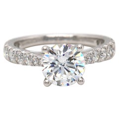 New Gabriel 
Co. 0.79ctw Graduated Diamond Straight Semi Mount Ring in 14K