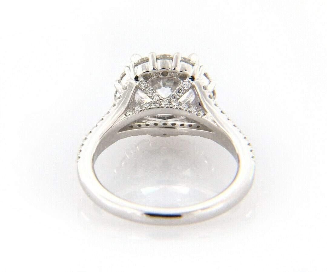 Gabriel & Co.: 14 Karat Gold Ring mit 1,06 Karat Diamant-Halo, geteilte Schiene, Halbfassung im Angebot 1