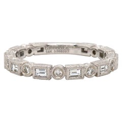 New Gabriel 
Co. Baguette and Round Diamond Eternity Band Ring in 14K