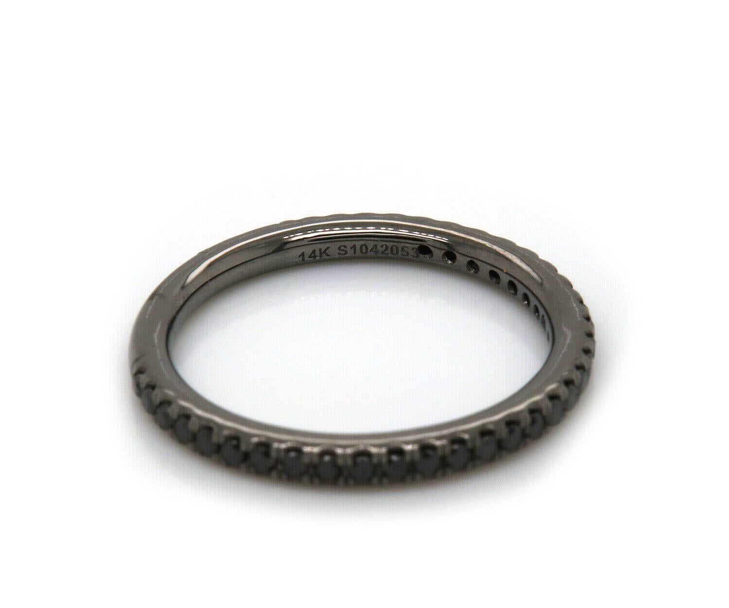 New Gabriel and Co. Black Diamond Stackable Band Ring in 14K and ...