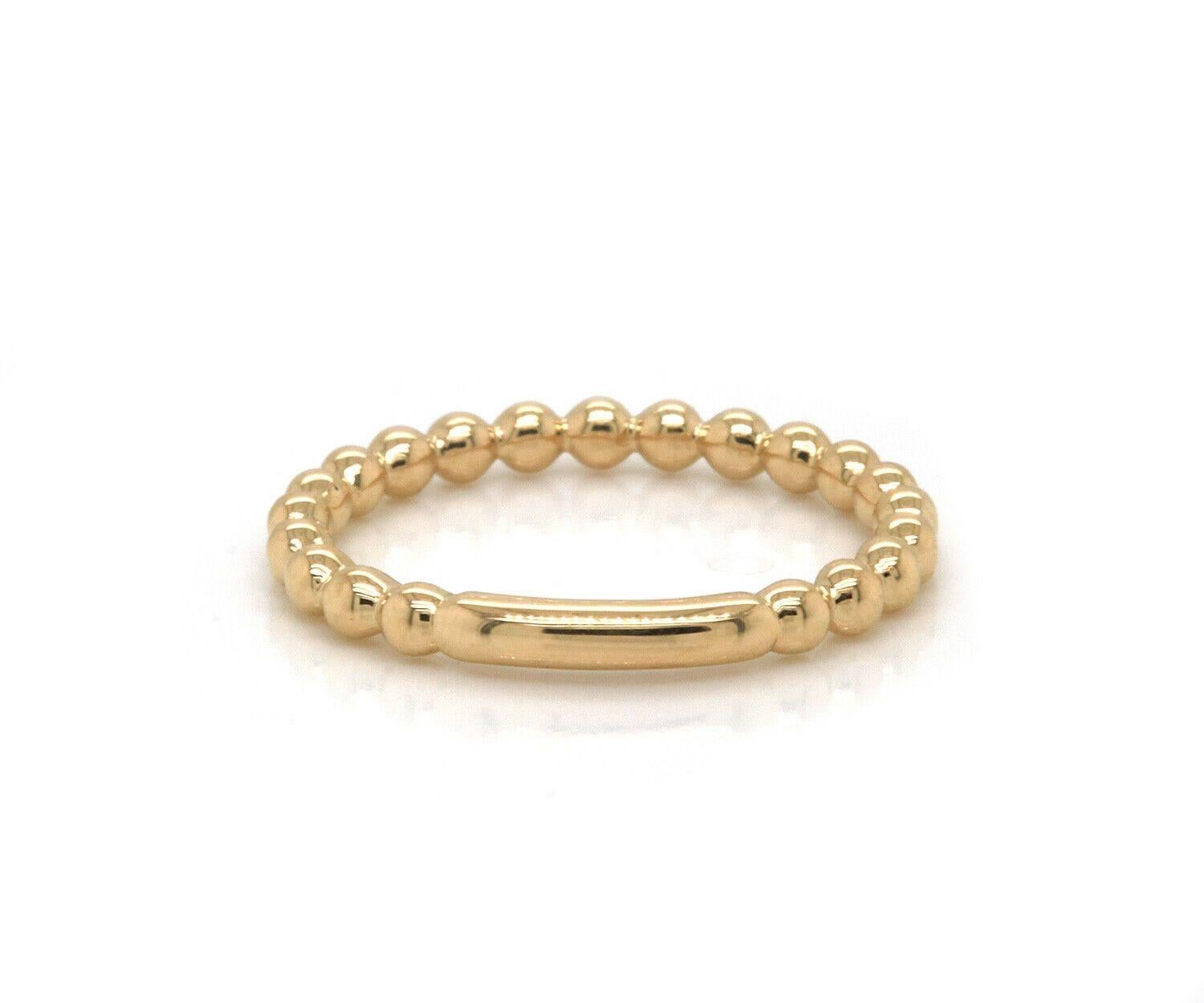 New Gabriel & Co. Bujukan Beaded Stackable Ring in 14K Yellow Gold In New Condition For Sale In Vienna, VA