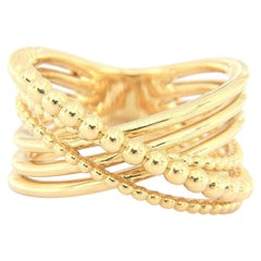New Gabriel 
Co. Bujukan Criss Cross Ring in 14K Yellow Gold