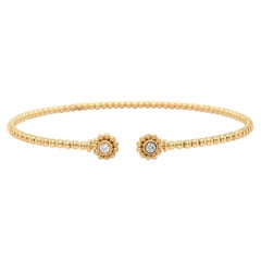 New Gabriel & Co. Bujukan Bracelet manchette en or 14 carats avec cercles de diamants et millegrain