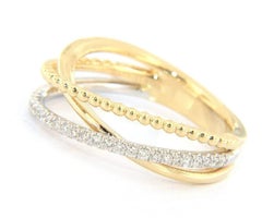 New Gabriel & Co. Bujukan Diamond Criss Cross Ring in 14K Yellow Gold