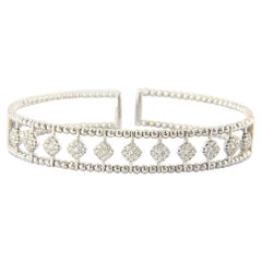 New Gabriel & Co. Bujukan Diamond Double Row Open Cuff Bracelet in 14K