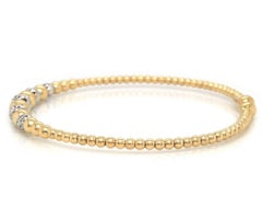 New Gabriel & Co Bujukan Diamond Graduated Bead Cuff Bracelet in 14K Yellow Gold