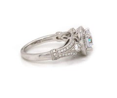 New Gabriel & Co. Cushion Halo Round Diamond Vintage Semi Mount Ring in 14K