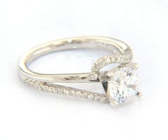 New Gabriel & Co. Diamond Bypass Semi Mount Ring in 14K White Gold