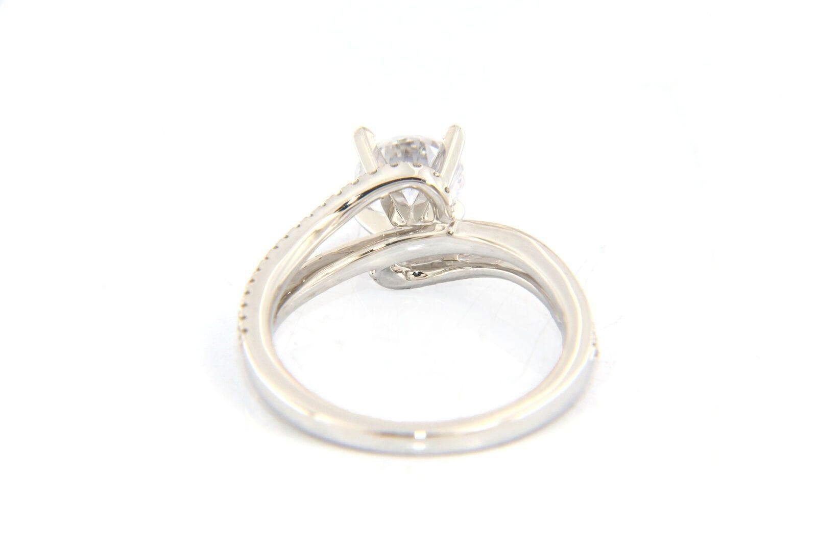 New Gabriel & Co. Diamond Bypass Semi Mount Ring in 14K White Gold In New Condition For Sale In Vienna, VA
