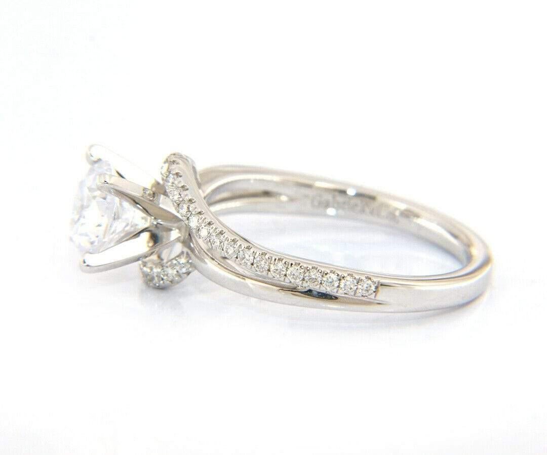 Women's New Gabriel & Co. Diamond Bypass Semi Mount Ring in 14K White Gold For Sale