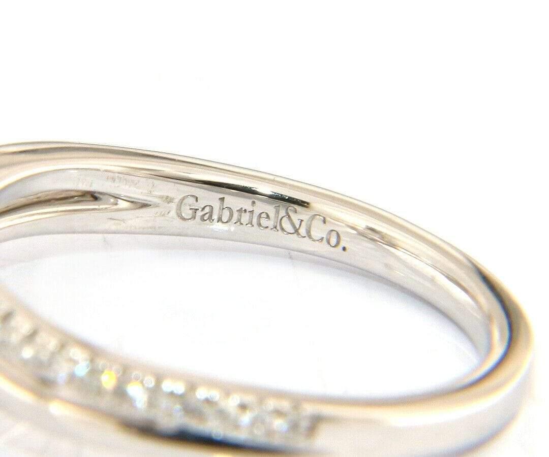 New Gabriel & Co. Diamond Bypass Semi Mount Ring in 14K White Gold For Sale 3
