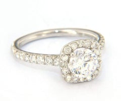 New Gabriel & Co. Diamond Halo Semi Mount Ring in 14kt White Gold
