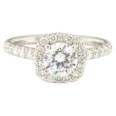 New Gabriel & Co. Diamond Halo Semi Mount Ring in 14kt White Gold