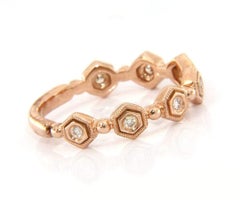 New Gabriel & Co. Diamond Hexagon Stackable Anniversary Band in 14K Rose Gold