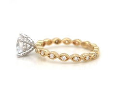 New Gabriel & Co. Diamond Straight Marquise Semi Mount Ring in 14K Yellow Gold