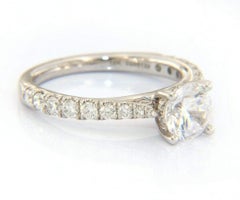 New Gabriel & Co. Diamond Straight Semi Mount Ring in 18K White Gold
