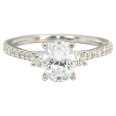 New Gabriel 
Co. Diamond Three Stone Semi Mount Ring in 14K White Gold