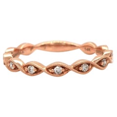 New Gabriel 
Co. Diamond Twist Milgrain Band Ring in 14K Rose Gold