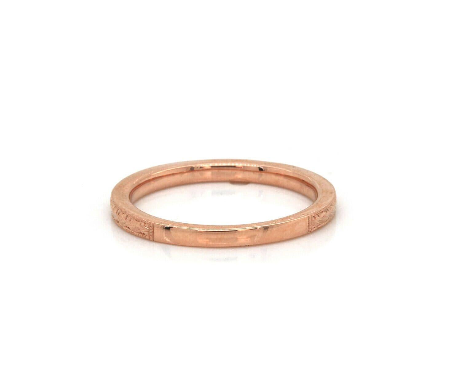 New Gabriel & Co. Filigree Engraved Band Ring in 14K Rose Gold In New Condition For Sale In Vienna, VA