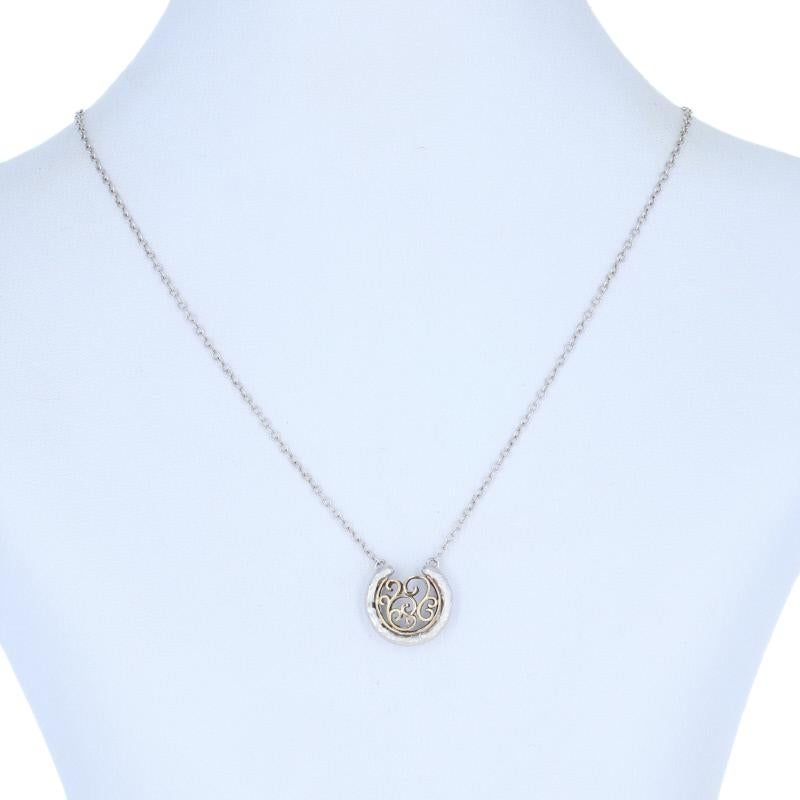 Brand: Gabriel & Co. 

Metal Content: Guaranteed Sterling Silver & 18k Gold as stamped
Attached Pendant: 11/16