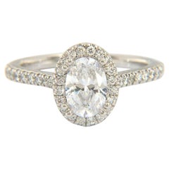 New Gabriel & Co. Oval Diamond Halo Semi Mount Ring in 14K White Gold
