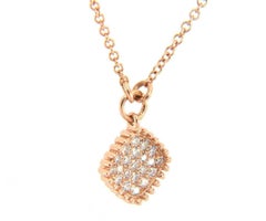 New Gabriel & Co. Pave Diamond Beaded Pendant Necklace in 14kt Rose Gold
