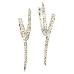New Gabriel & Co. Stylish Swirl Earrings with 0.83CTW Diamonds in 14K White Gold